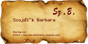 Szoják Barbara névjegykártya